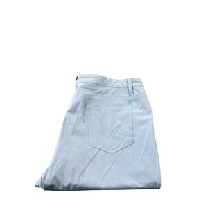 Tori Richard Blue Performance Flat Front Men's Trouser Size 38x30 Mint